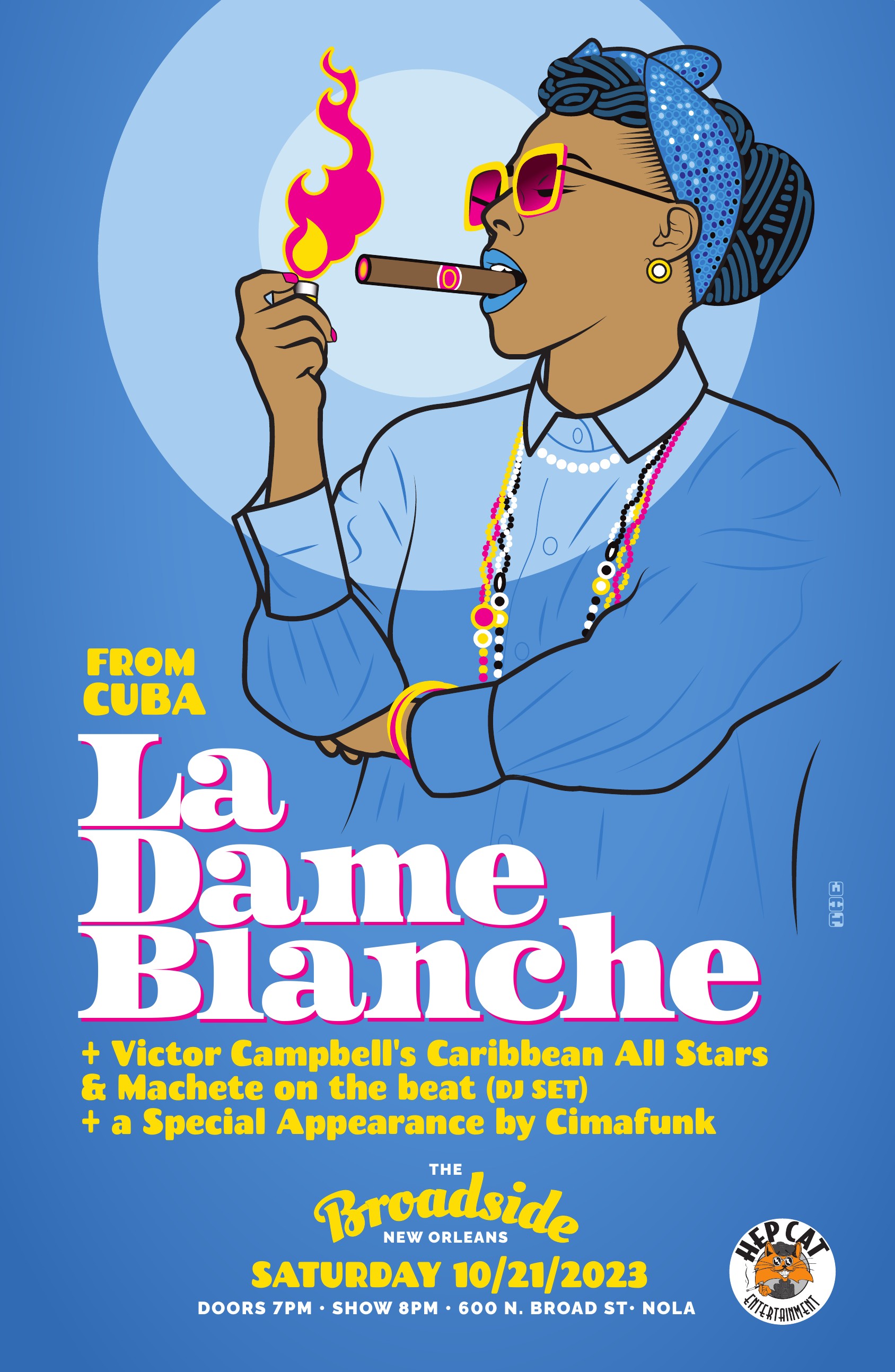 La Dame Blanche New Orleans concert poster